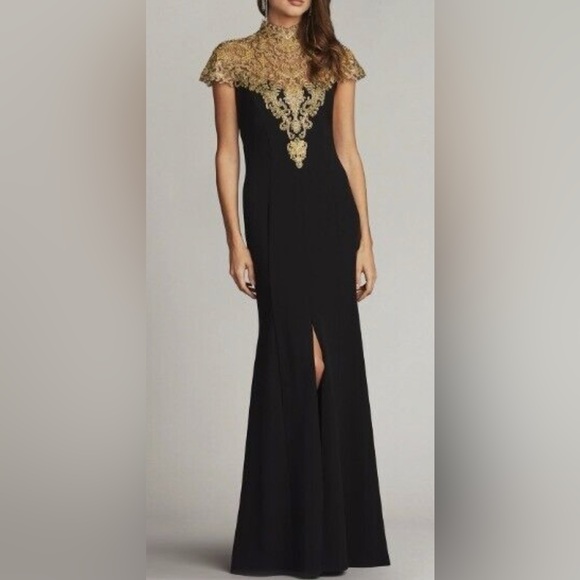 Tadashi Shoji Dresses & Skirts - Tadashi Shoji Rasha Embroidered Illusion Gown Dr XXL NWT